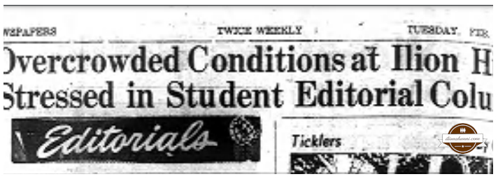 Ilion Sentinel - Overcrowded Conditions at Ilion High Stressed in Student Editorial Column - 1954