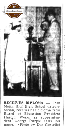 Herkimer Evening Telegram - Joan Monz - Ilion High Graduates 1955
