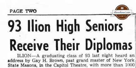 Herkimer Evening Telegram Baccalaureate For Ilion High Graduates 1955