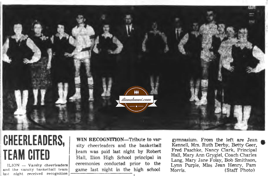 Herkimer Evening Telegram Cheerleaders, Team Cited 1959