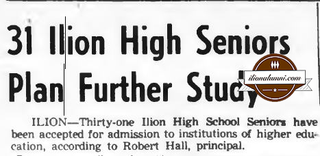 Herkimer Evening Telegram 31 Ilion High Seniors Plan Further Study 1959