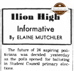 Herkimer Evening Telegram - Ilion High Informative By Elaine Mutchler - 1965
