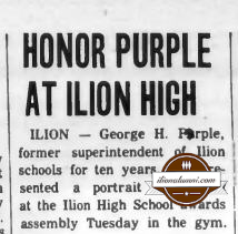 Herkimer Evening Telegram - Honor Purple at Ilion High - 1965