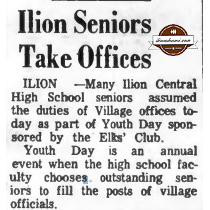 Herkimer Evening Telegram - Ilion Seniors Take Offices - IHS 1966