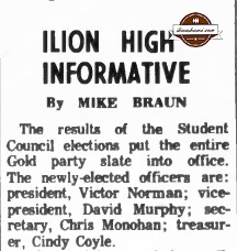 Herkimer Evening Telegram - Ilion High Informative - By Mike Braun - 1967