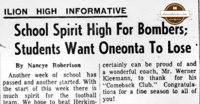 Herkimer Evening Telegram - Ilion High Informative - By Nancye Robertson  - 1967