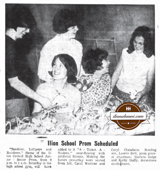 Herkimer Evening Telegram IHS 1968 Ilion School Prom Scheduled
