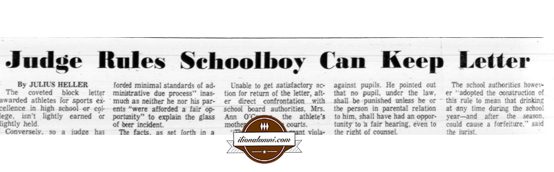 Albany NY Knickerbocker News Union Star - Judge Rules Schoolboy Can Keep Letter - IHS 1970