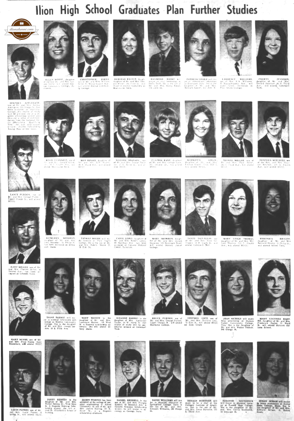Herkimer Evening Telegram - Ilion Graduates Plan Further Studies - 1970