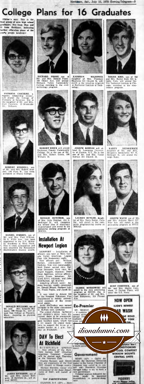Herkimer Evening Telegram - Ilion Graduates Plan Further Studies - 1970