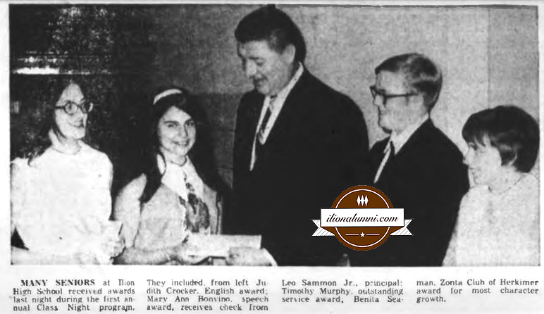 Herkimer Evening Telegram - Cash Awards To 35 Ilion Seniors - IHS 1970