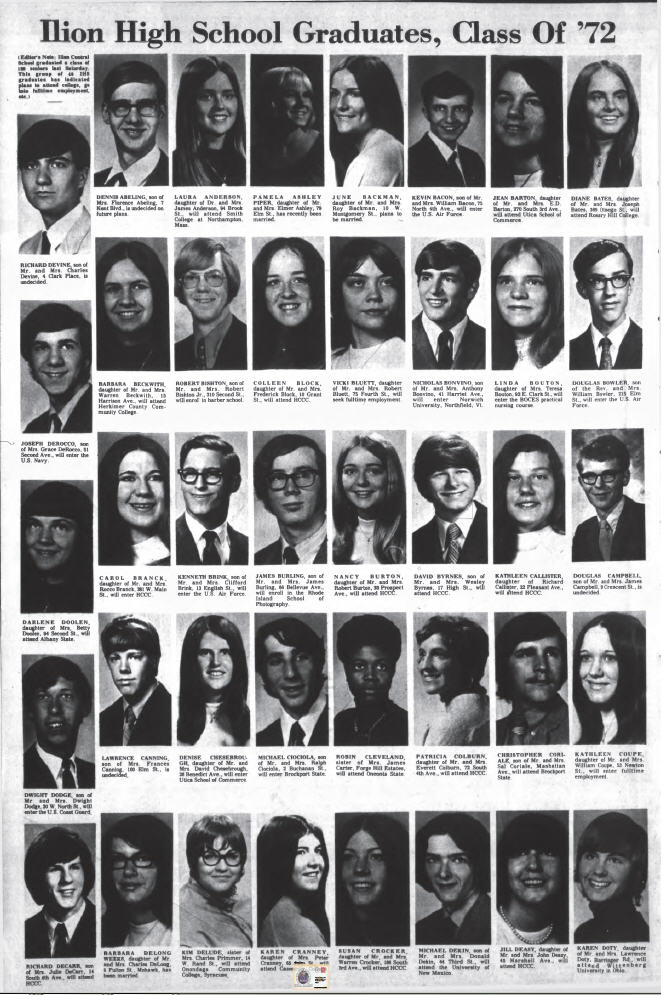 Herkimer Evening Telegram - IHS Seniors 1972 Graduates Plan Further Studies - Part 3