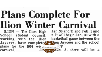 Herkimer Evening Telegram - Plans Complete For Ilion Winter Carnival - Class of 1974