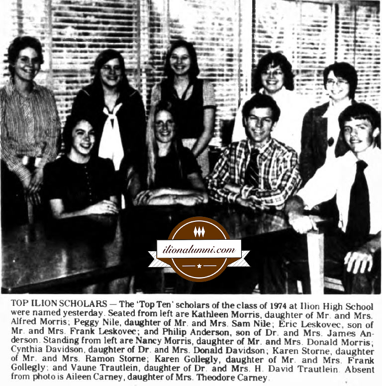 Herkimer Evening Telegram - Top Ilion Scholars Class of 1974