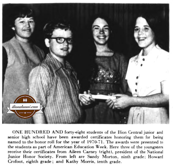 Herkimer Evening Telegram - Jr. Honor Society Awards Certificates - Class of 1974