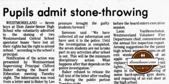 Rome Daily Sentinel - Pupils admit stone-throwing - Class of 1974