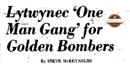 Utica Observer Dispatch - Lytwynec 'One Man Gang' for Golden Bombers - 1977