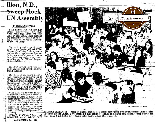 Utica Daily Observer - Ilion, N.D., Sweep Mock UN Assembly - 1982