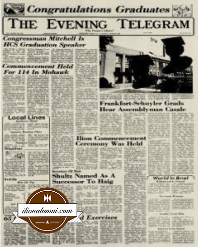 Herkimer Evening Telegram - Ilion Commencement Ceremony Was Held - 1982